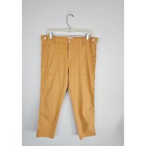 Revolve Pistola Erin High Rise Mustard Yellow Utility Crop Straight Leg Size 33